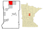 Crow Wing County Minnesota Incorporated and Unincorporated areas Fifty Lakes Highlighted